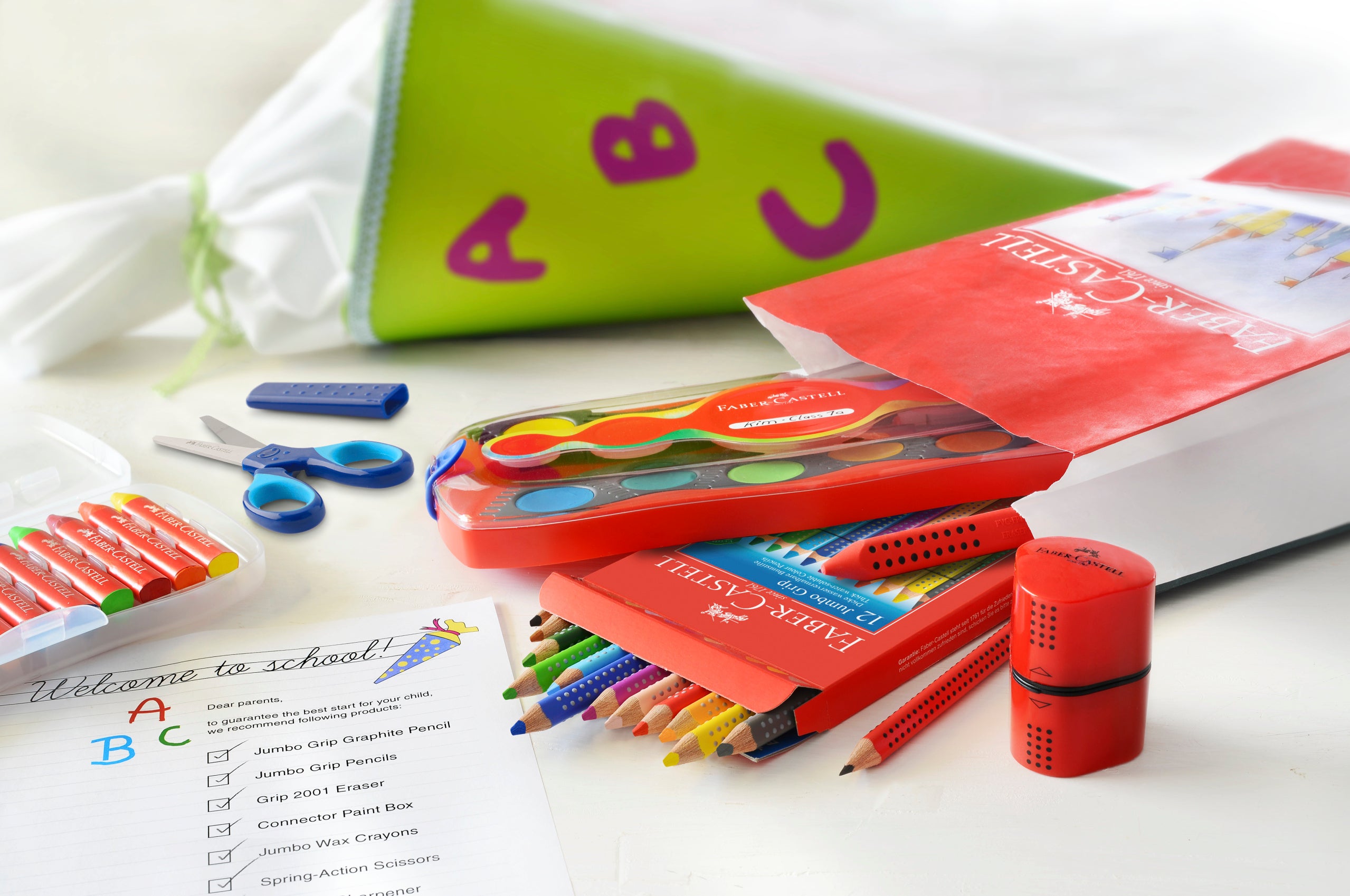 CREIOANE CERATE 12 CULORI JUMBO CUTIE PLASTIC FABER-CASTELL