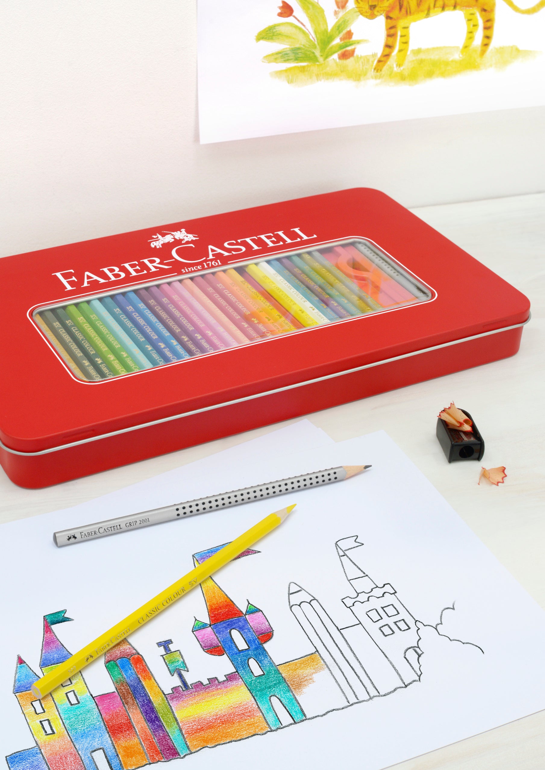 CREIOANE COLORATE 12 CULORI CUTIE METAL-2 FABER-CASTELL