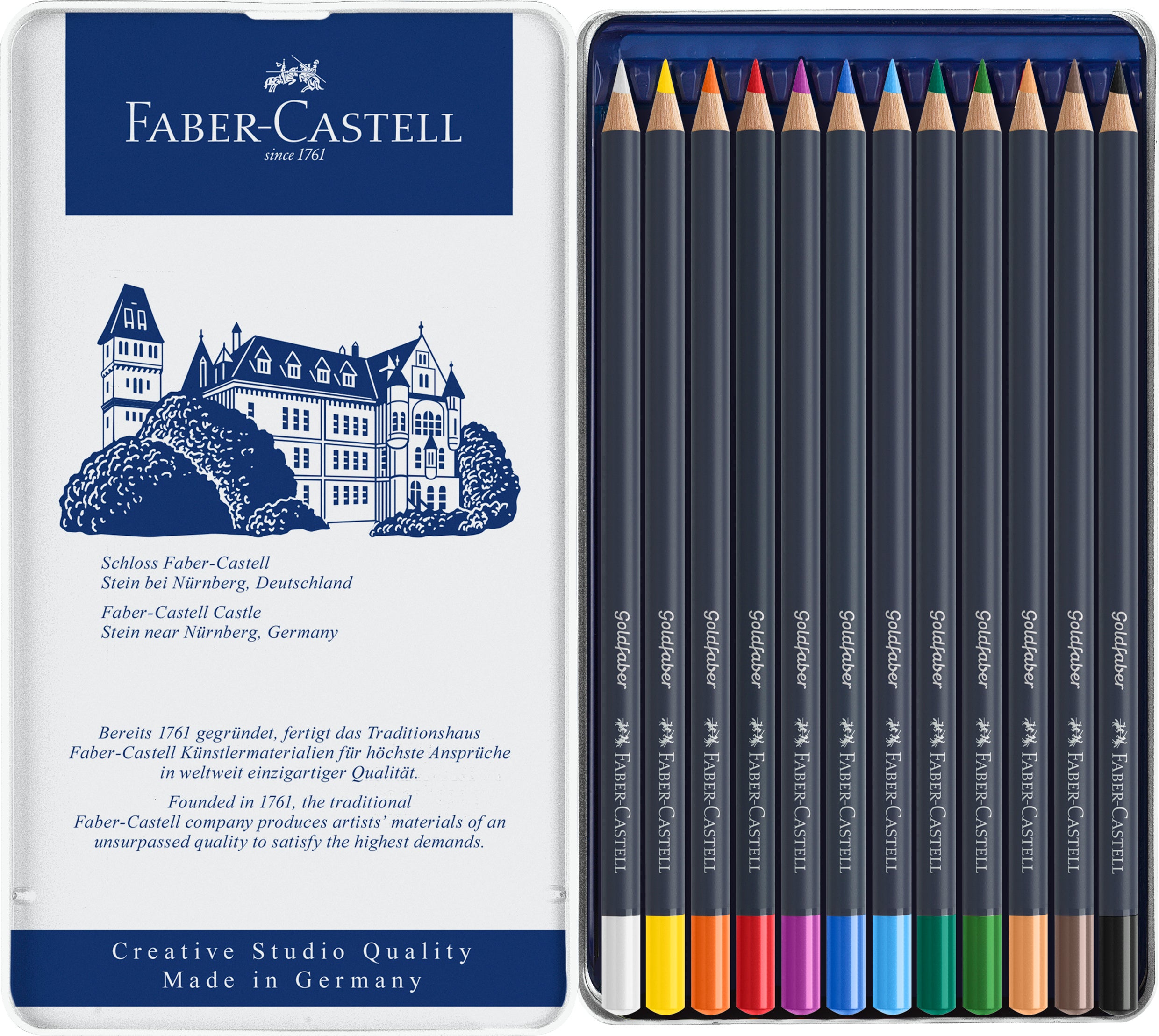 CREIOANE COLORATE 12 CULORI GOLDFABER CUTIE METAL FABER-CASTELL
