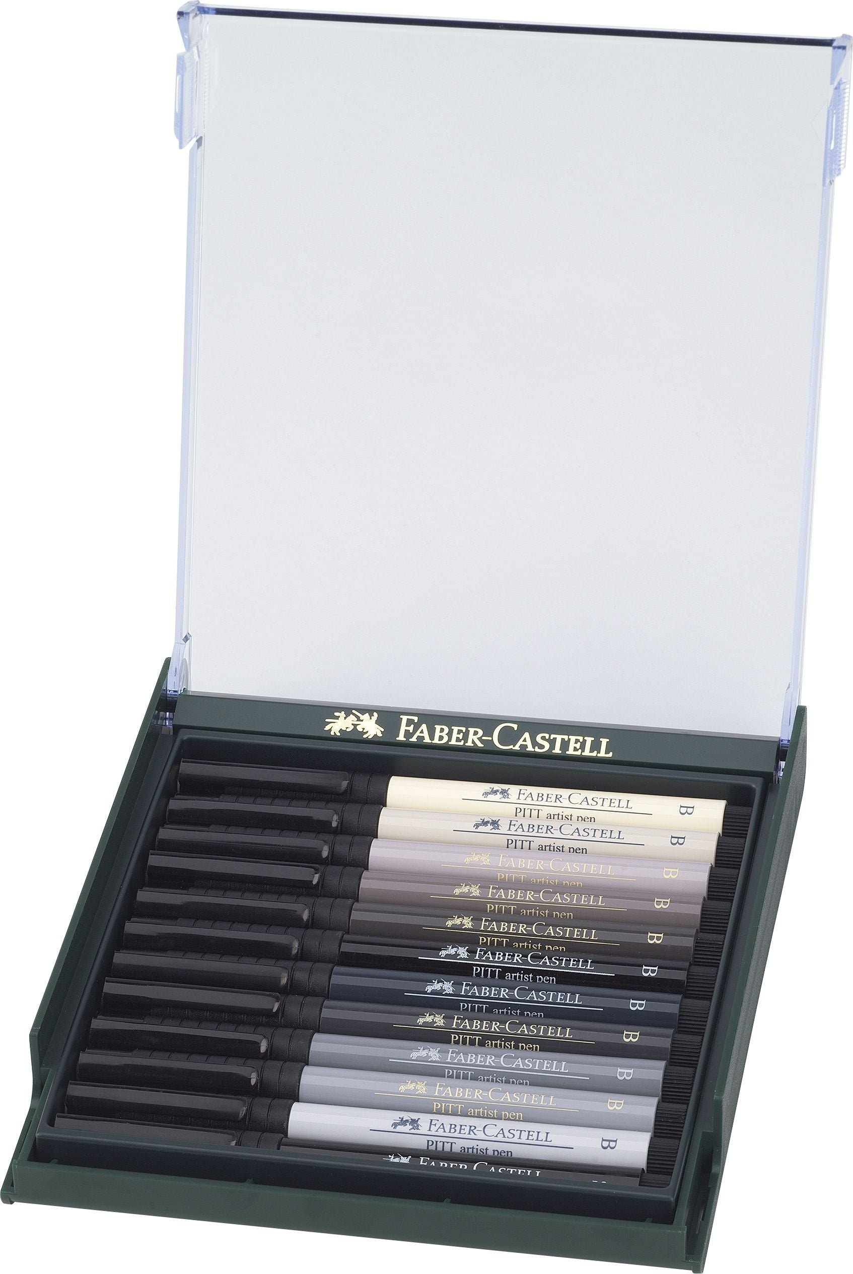 CUTIE 12 CULORI PITT ARTIST PEN NUANTE DE GRI FABER-CASTELL