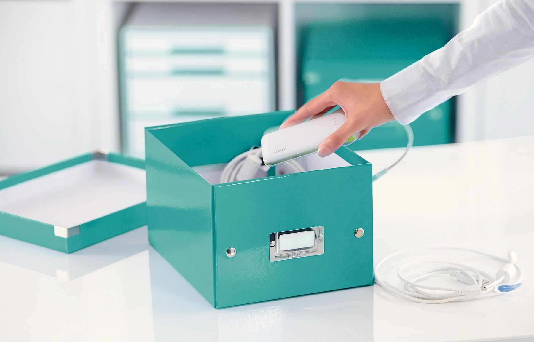 CUTIE DEPOZITARE MICA TURCOAZ CLICK&STORE LEITZ