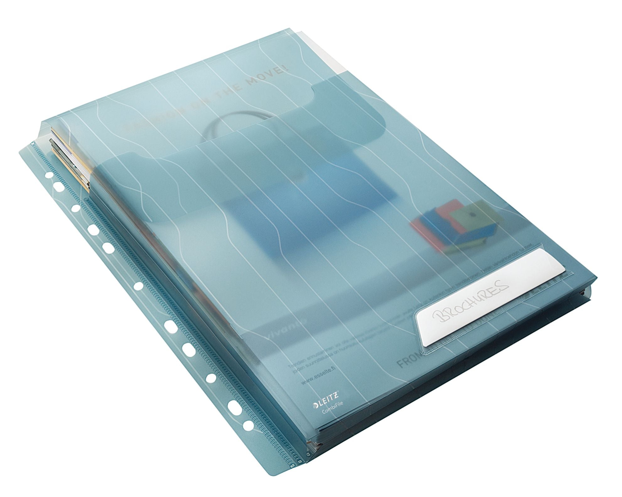 MAPA PLASTIC CU BURDUF 2CM ALBASTRA 3/SET COMBIFILE JUMBO LEITZ