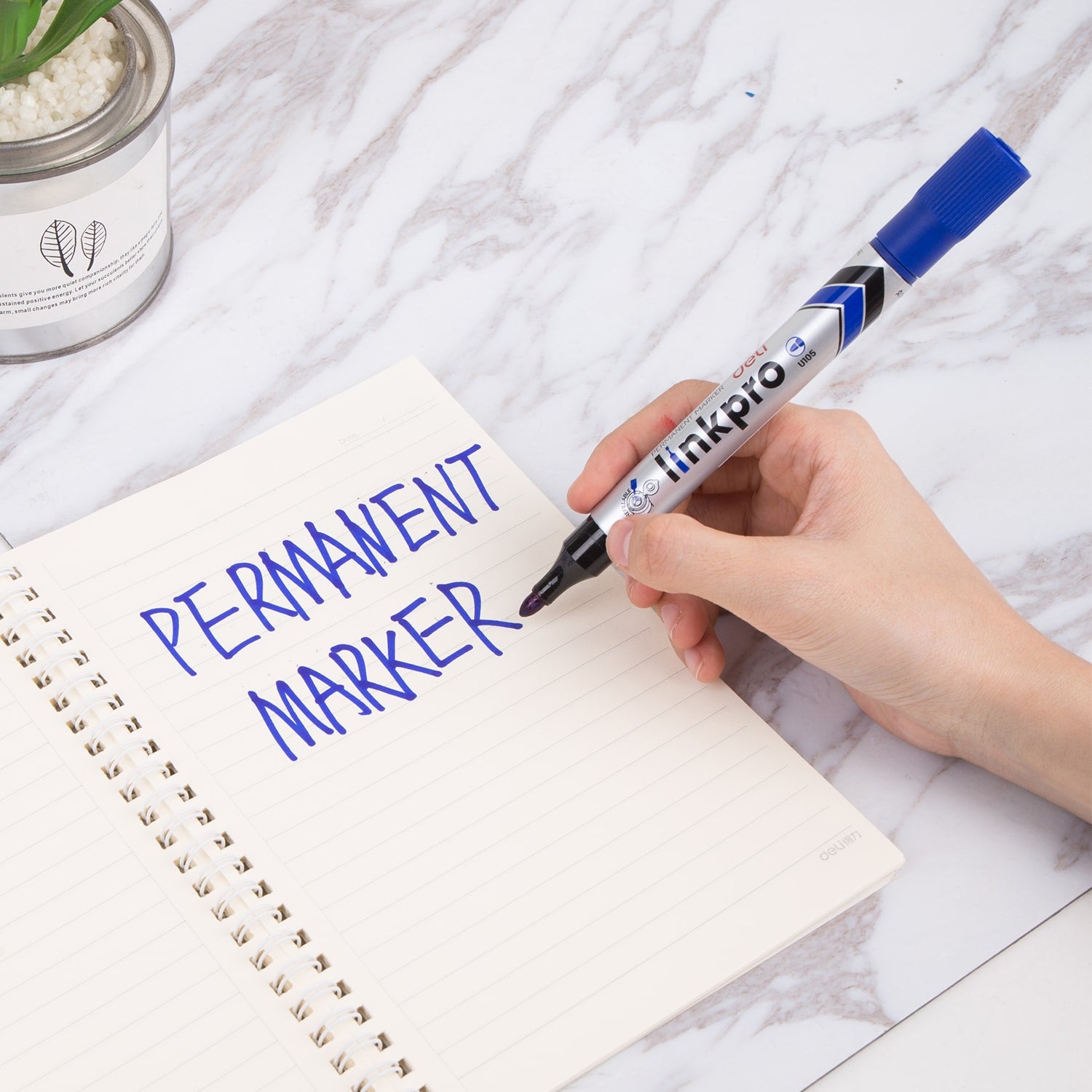 MARKER PERMANENT ALBASTRU VARF ROTUND 2MM REINCARCABIL DELI