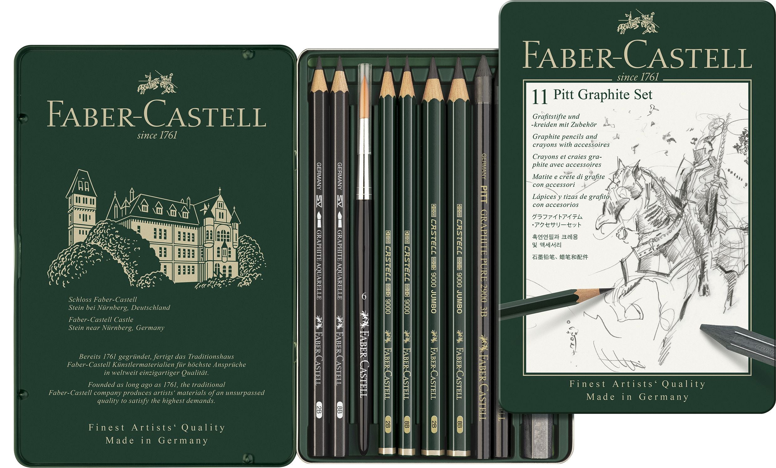 SET PITT MONOCHROME GRAFIT 11 BUC FABER-CASTELL