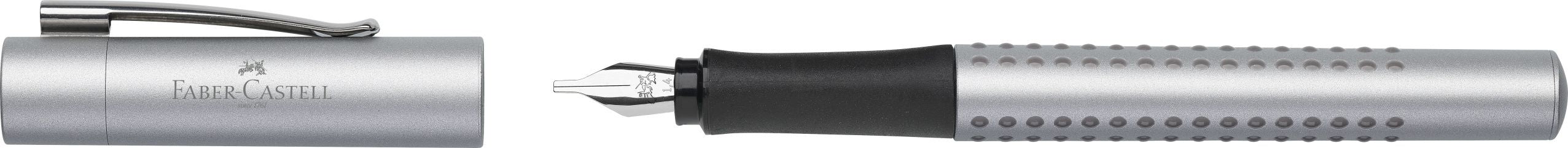 SET STILOU CALIGRAFIC GRIP 2011 ARGINTIU FABER-CASTELL