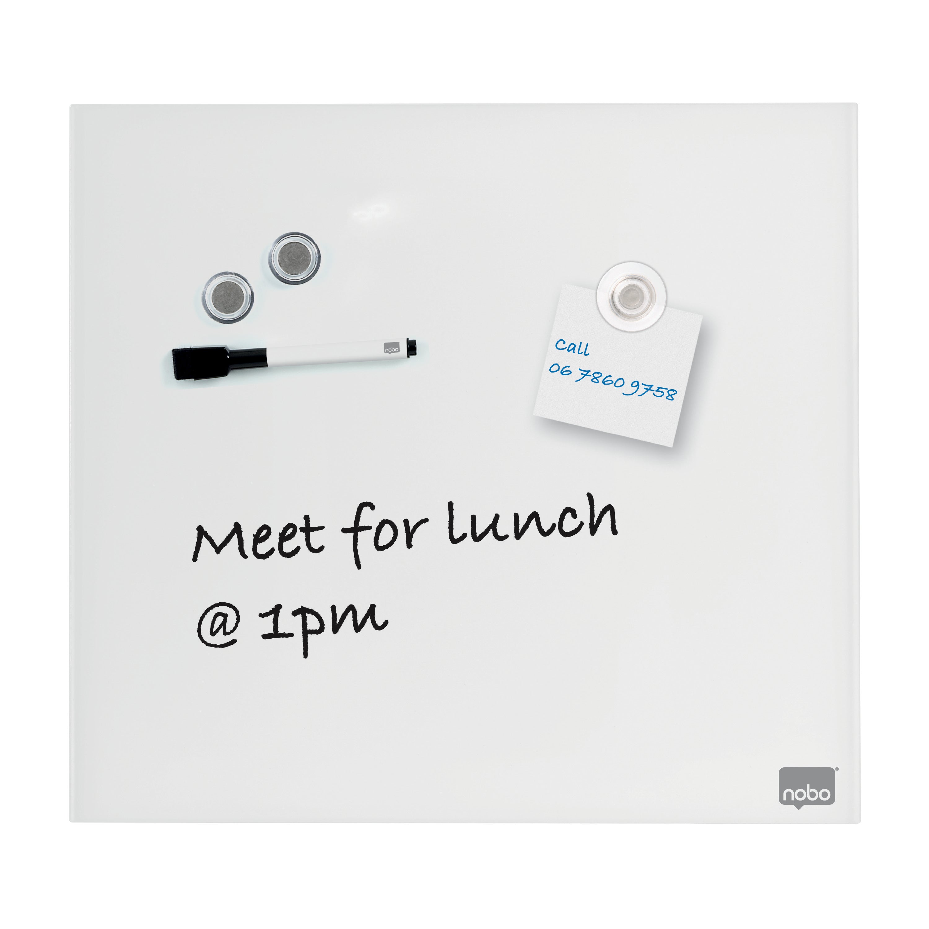 WHITEBOARD MAGNETIC STICLA 30*30 CM+ACCESORII DIAMOND NOBO