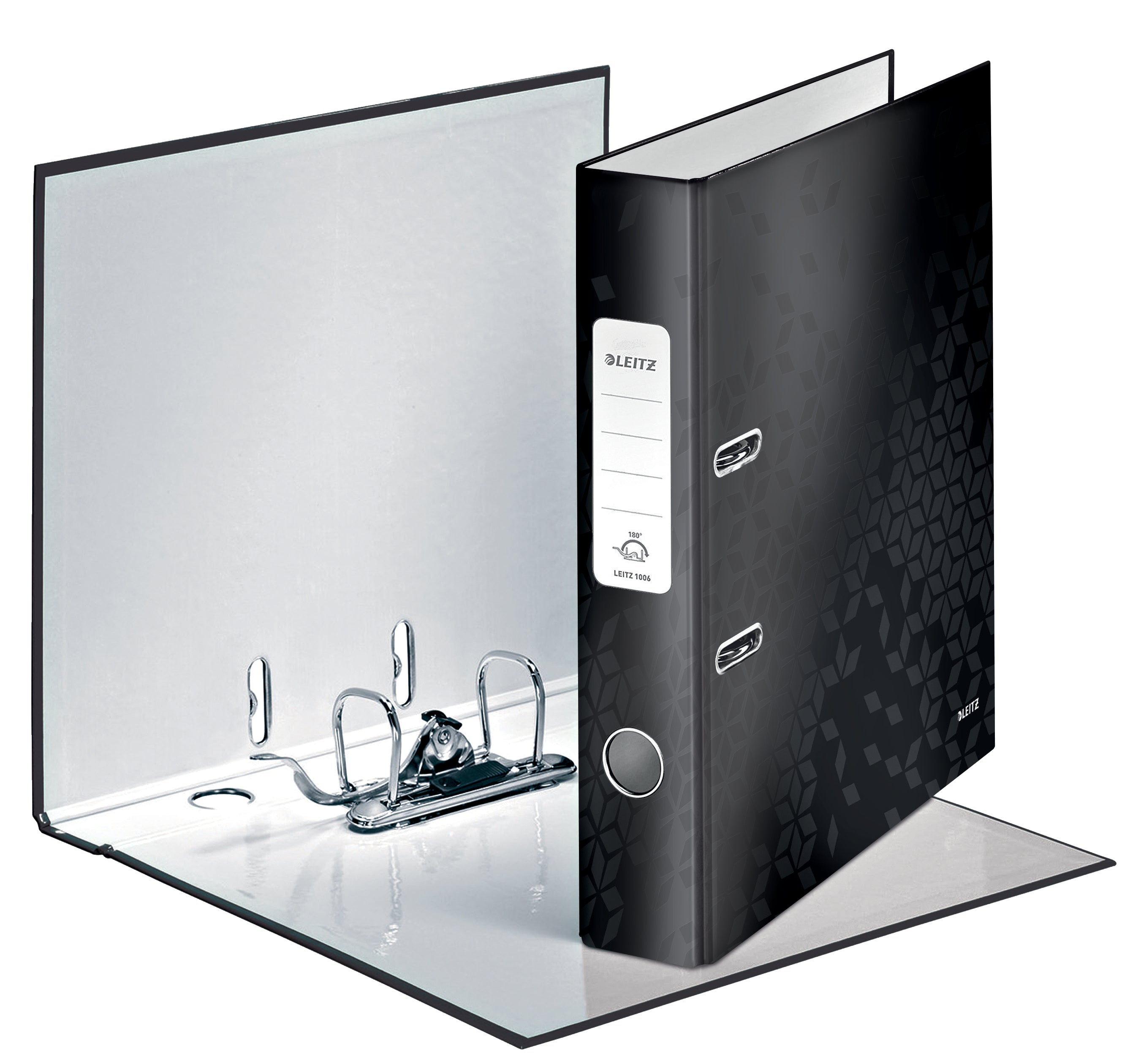 BIBLIORAFT PLASTIFIAT 5.2 CM 180GRADE NEGRU WOW LEITZ