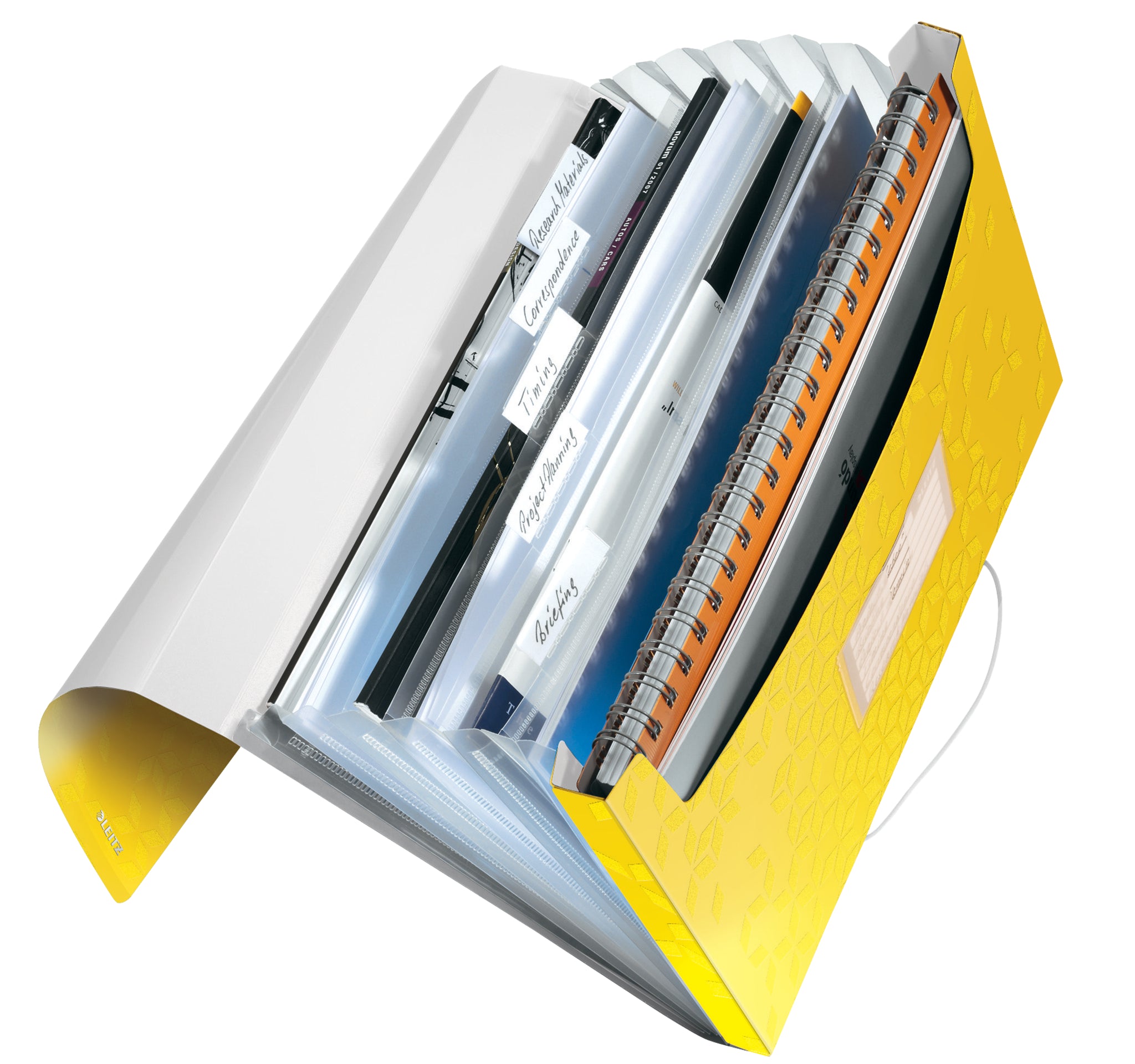 MAPA PLASTIC 6 COMPARTIMENTE GALBEN TIP PROIECT WOW LEITZ