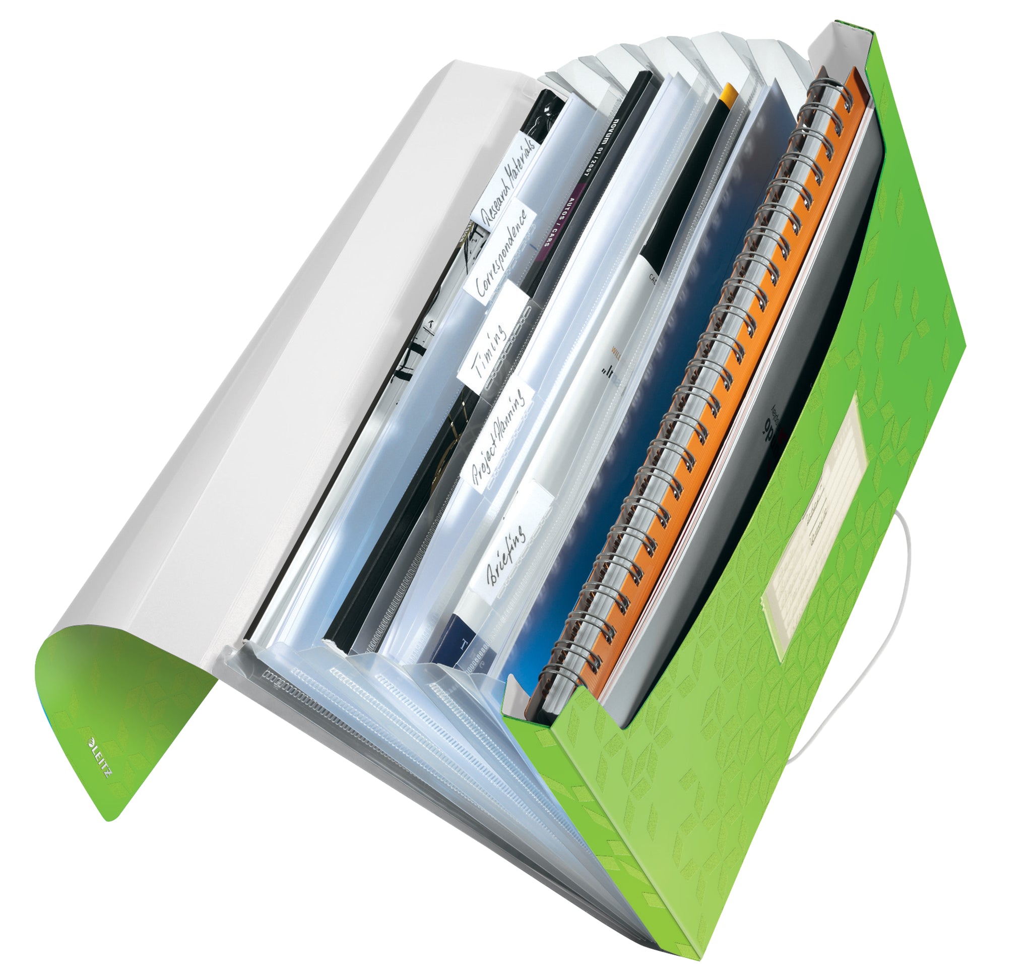 MAPA PLASTIC 6 COMPARTIMENTE VERDE TIP PROIECT WOW LEITZ