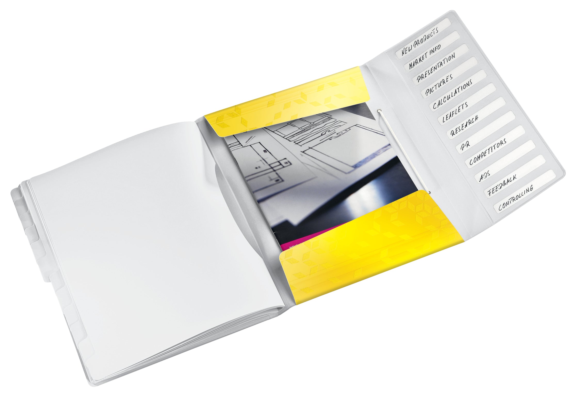 MAPA PLASTIC 12 COMPARTIMENTE GALBEN WOW LEITZ