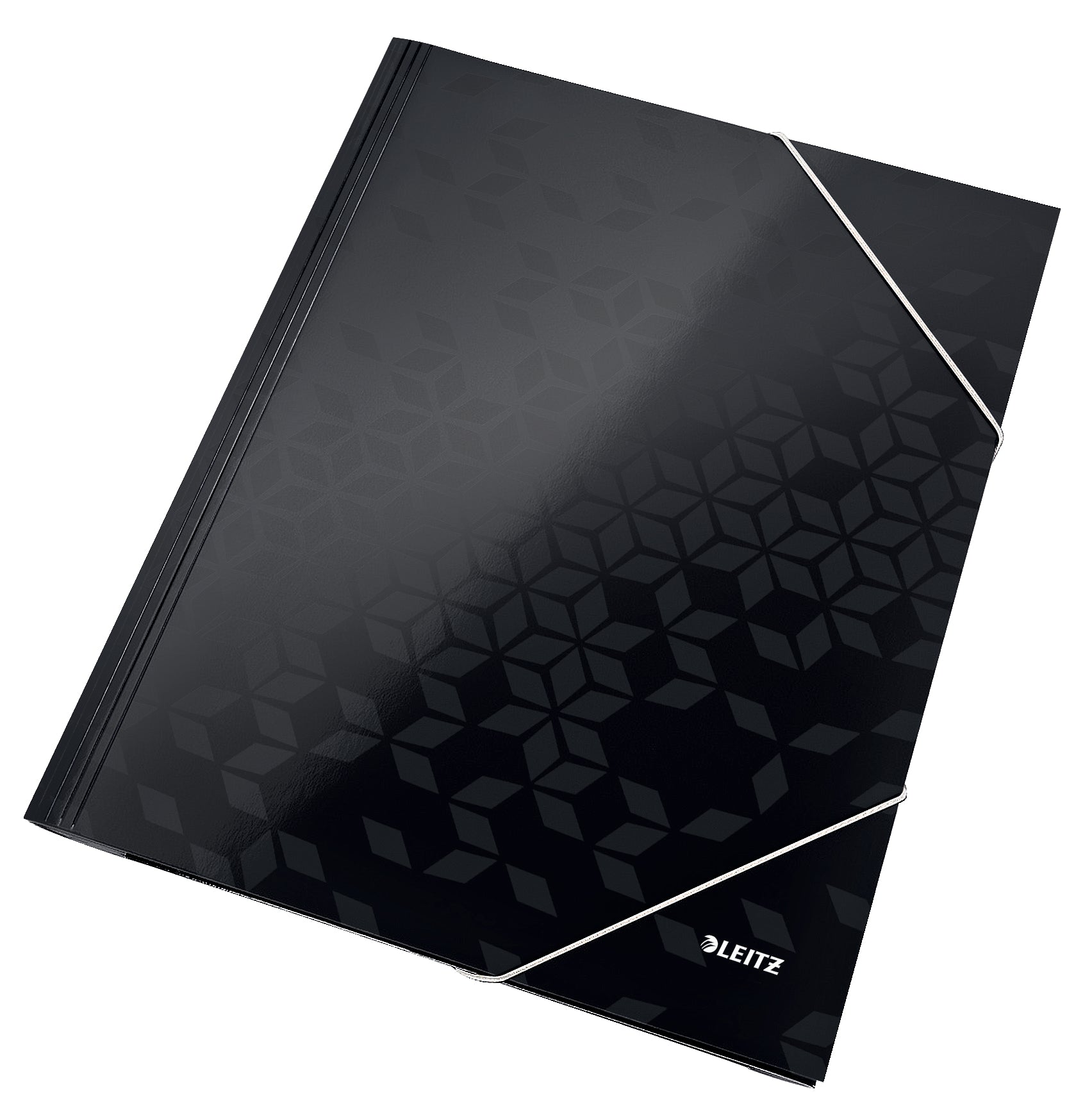 MAPA CARTON CU ELASTIC NEGRU WOW LEITZ