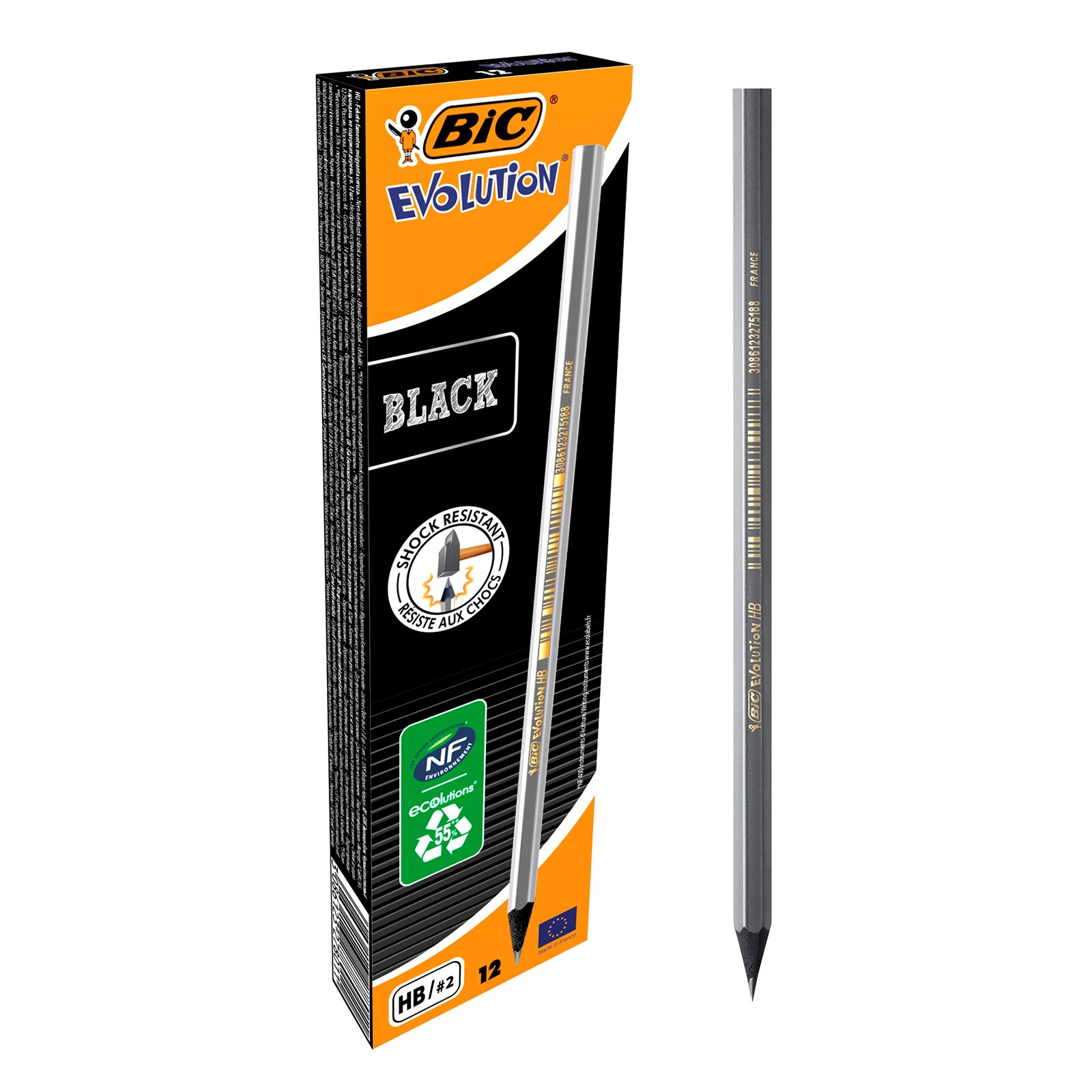 CREION GRAFIT HB FARA GUMA EVOLUTION BLACK 12/CUT BIC