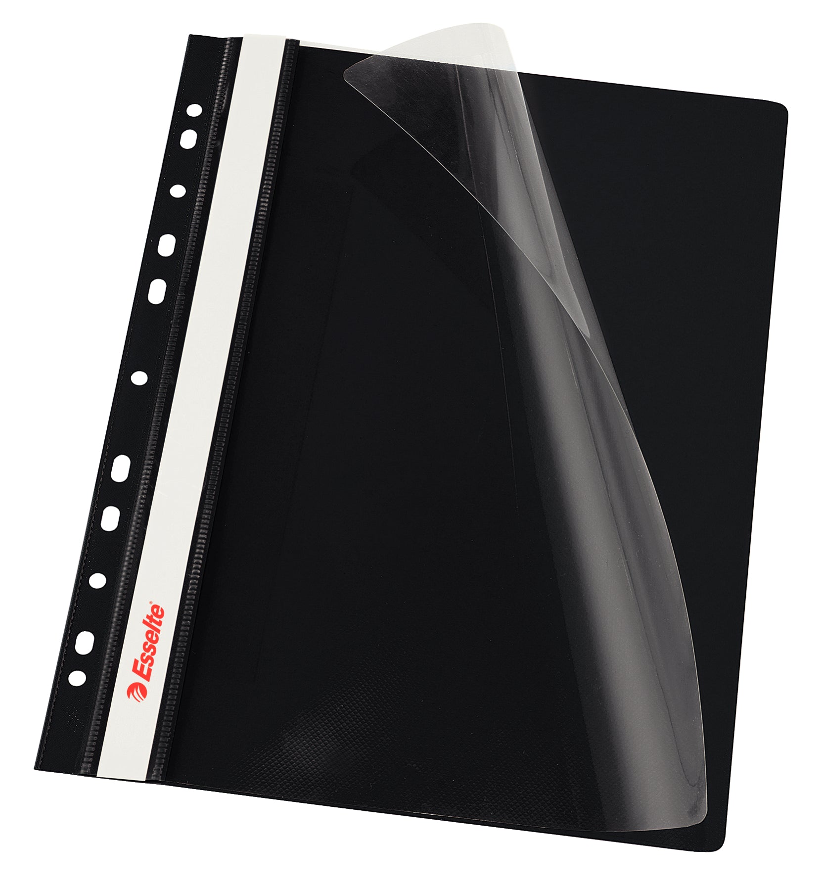DOSAR PLASTIC CU SINA SI MULTIPERFORATII NEGRU 10/SET ESSELTE