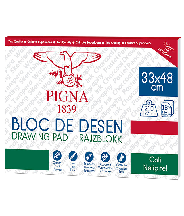 BLOC DESEN 33x48 CM 210G 16 FILE PIGNA