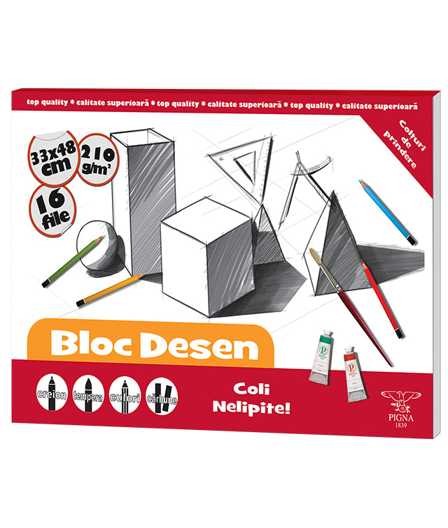BLOC DESEN 33x48 CM 210G 16 FILE PIGNA