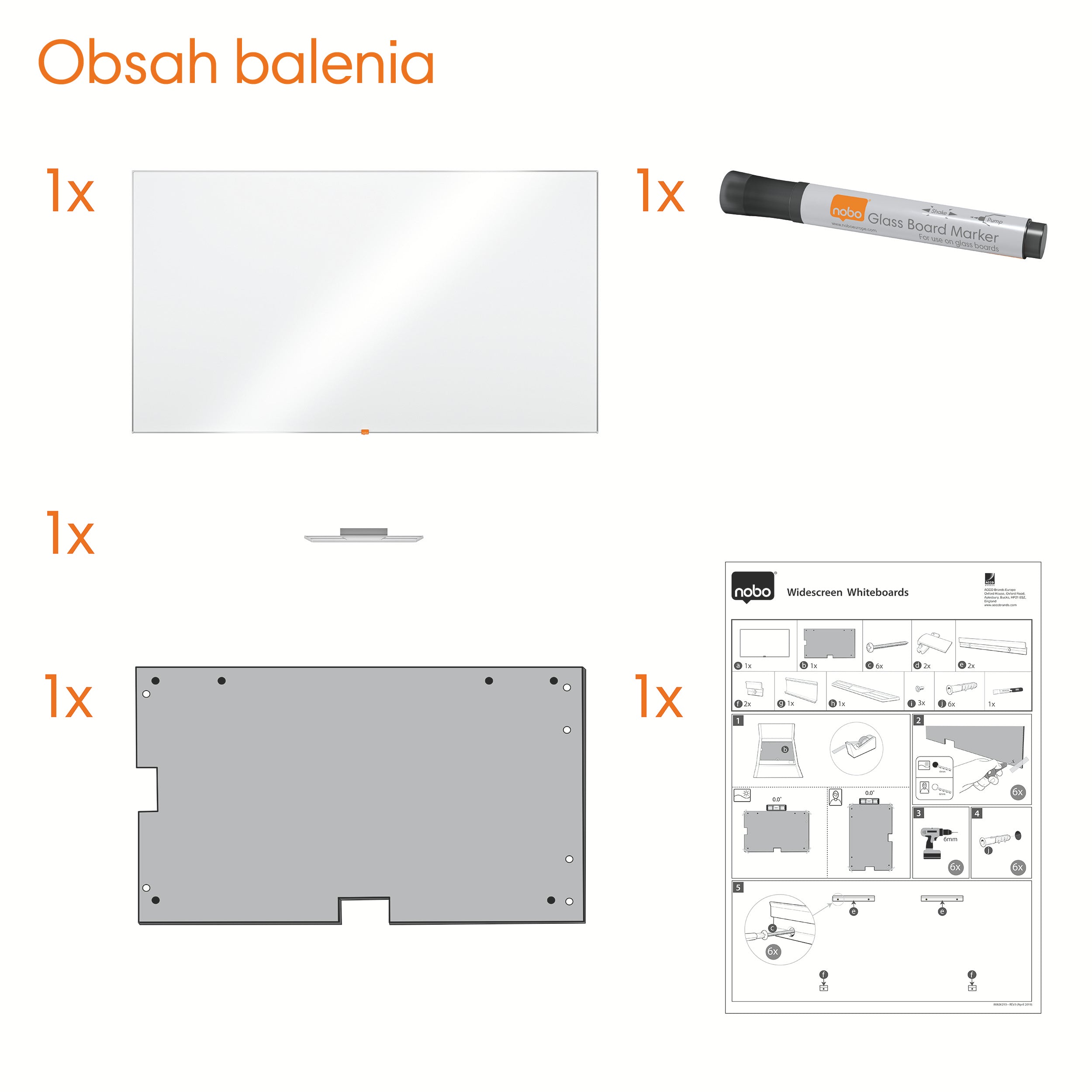 WHITEBOARD MAGNETIC WIDESCREEN 85