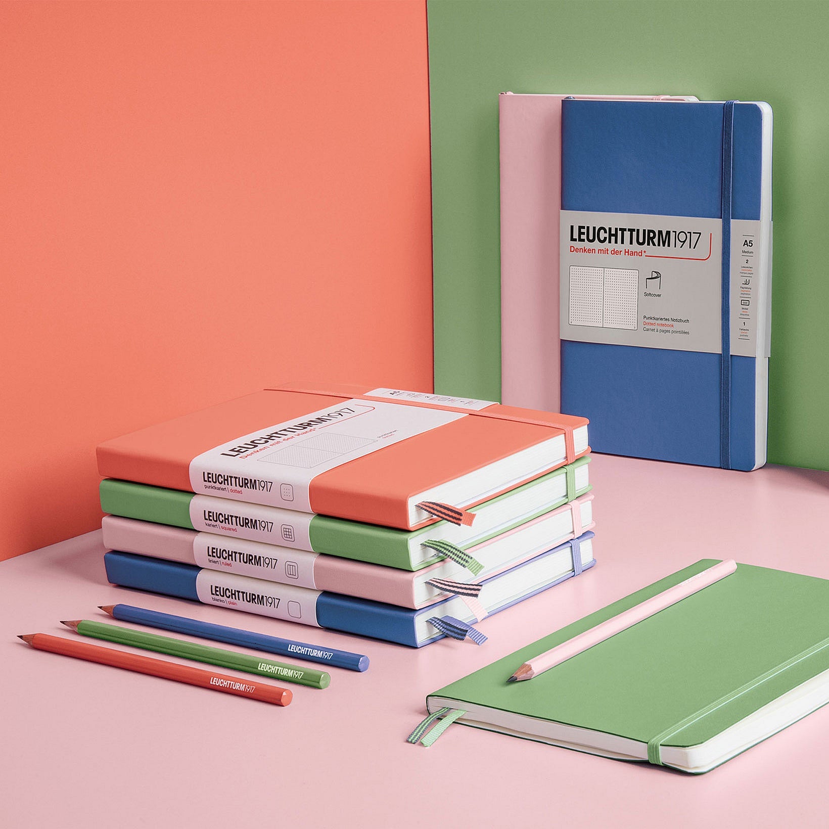 CAIET A5 VELIN COPERTA RIGIDA ROZ PASTEL LEUCHTTURM