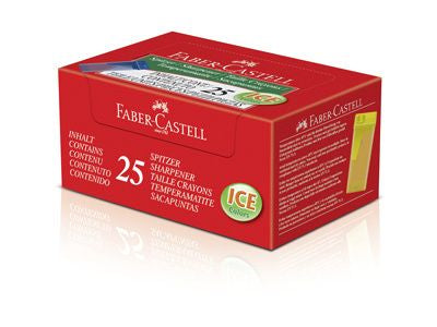 ASCUTITOARE PLASTIC CU CONTAINER CULORI FLUORESCENTE FABER-CASTE