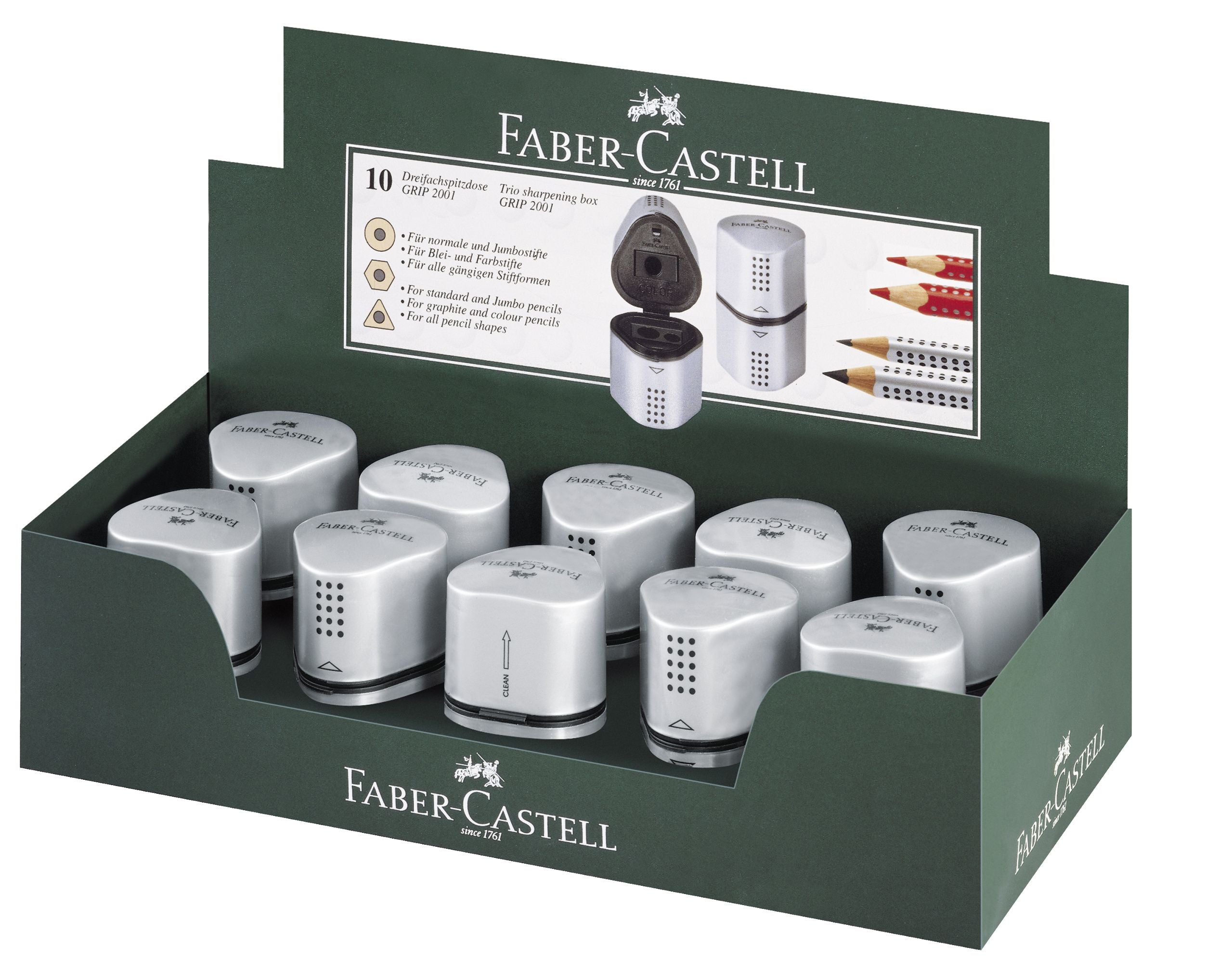 ASCUTITOARE TRIPLA GRIP 2001 GRI FABER-CASTELL.