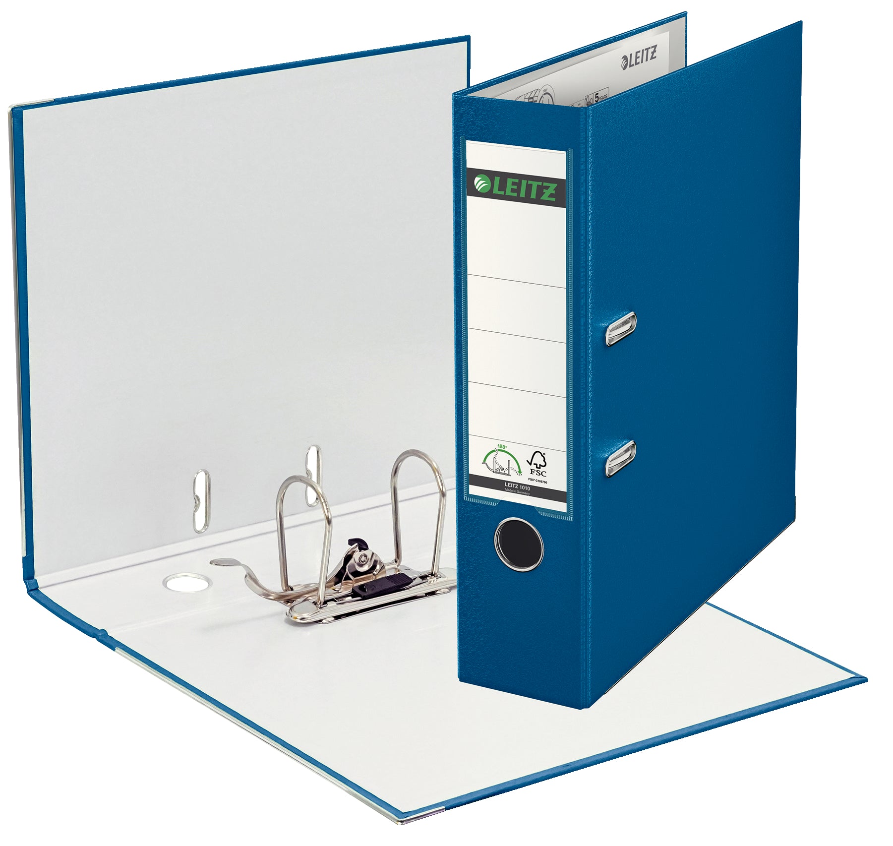 BIBLIORAFT PLASTIFIAT 8CM 180GRADE ALBASTRU LEITZ