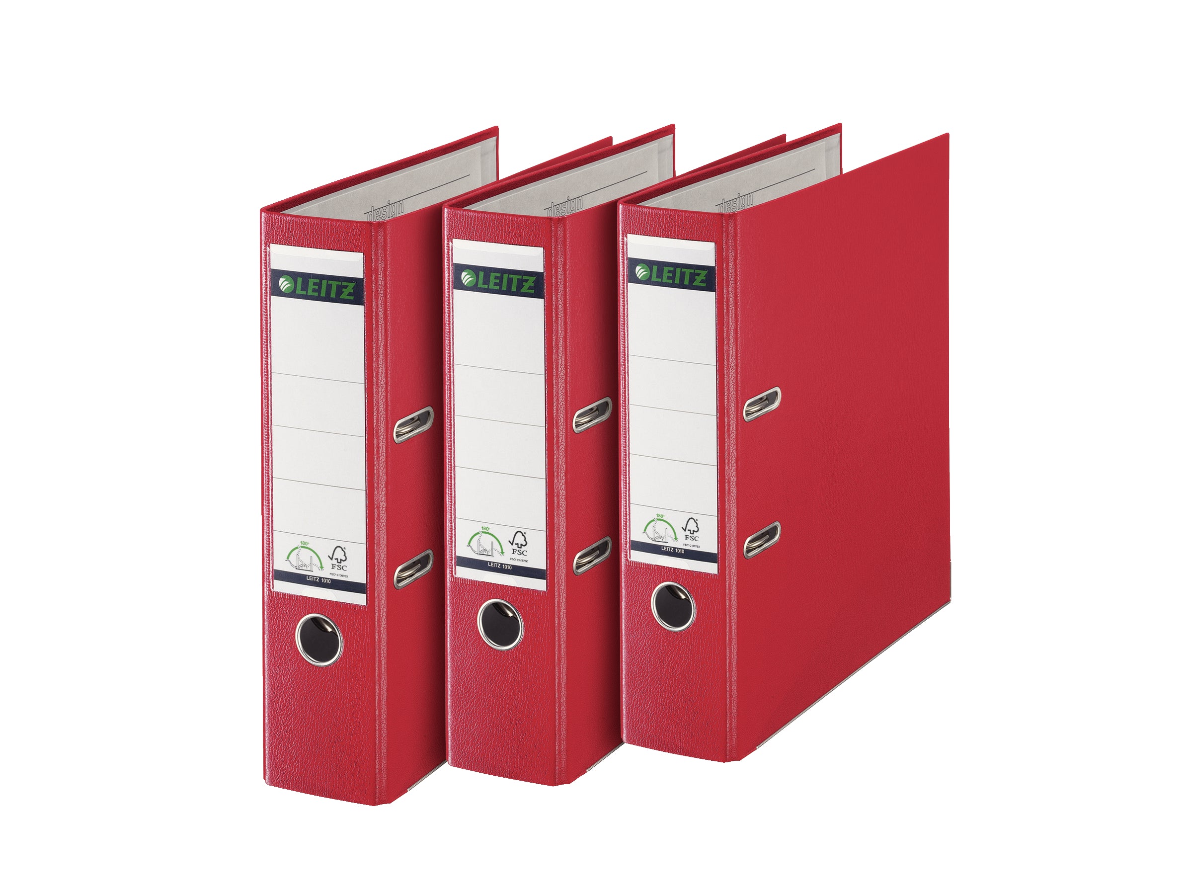 BIBLIORAFT PLASTIFIAT 8CM 180GRADE ROSU LEITZ