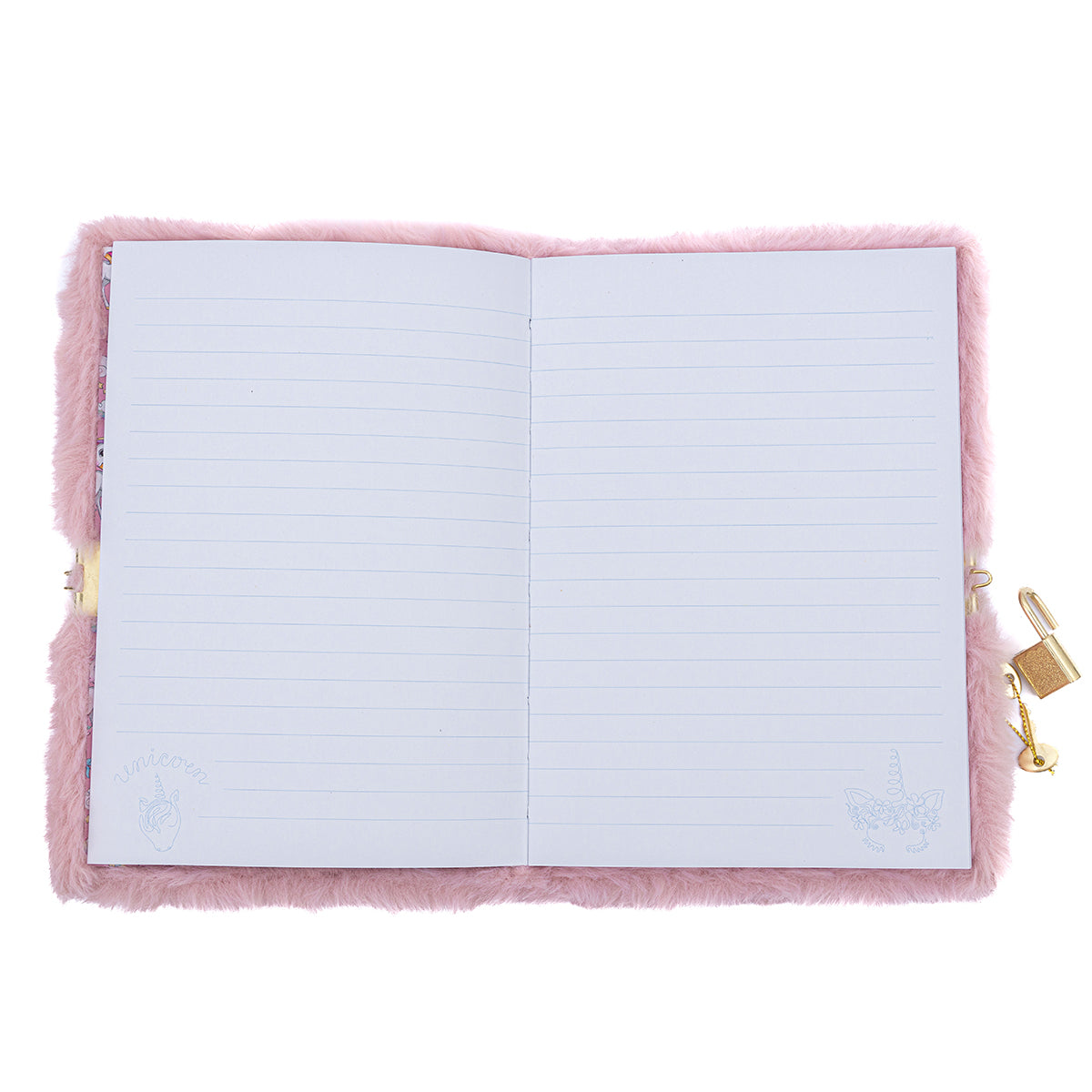 Jurnal pufos cu lacatel Astra A5, 96 file, unicorn