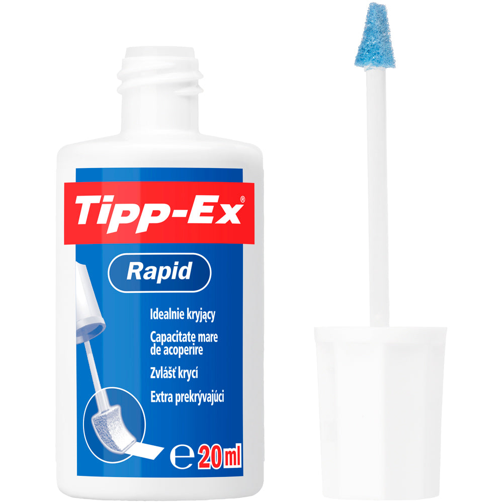 Fluid corector Tipp-Ex Rapid, pe baza de solvent cu bure, 20ml