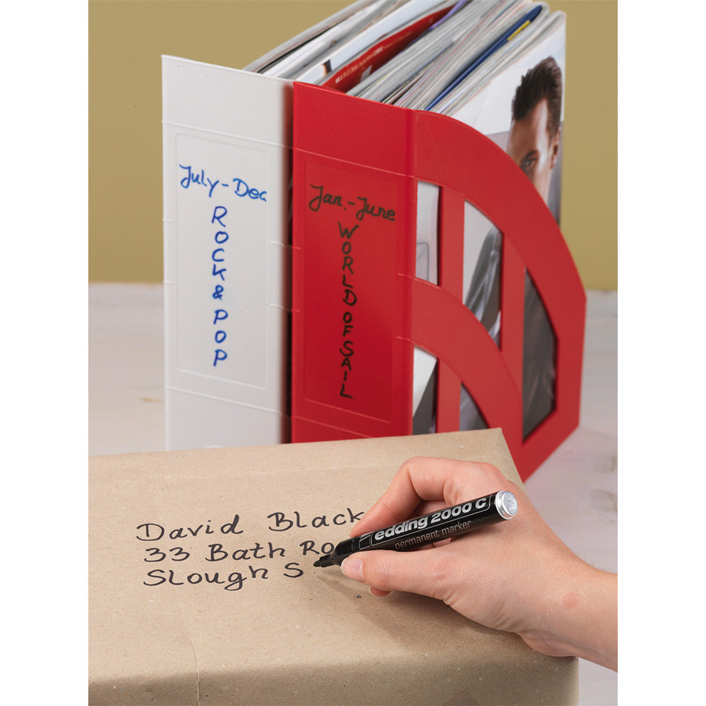 Marker permanent Edding 2000C, corp metalic, varf rotund, 1.5-3 mm, rosu