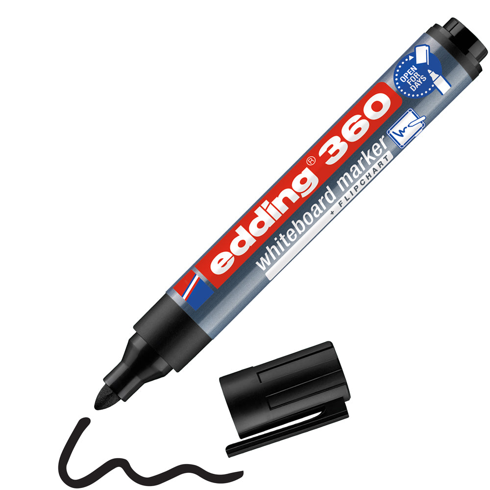 Marker Edding 360 pentru tabla, varf 1.5-3 mm, negru