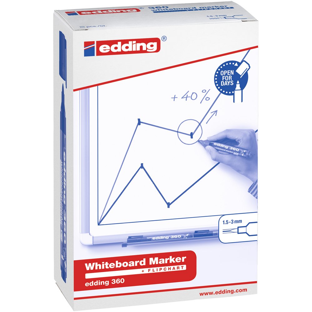 Marker Edding 360 pentru tabla, varf 1.5-3 mm, negru