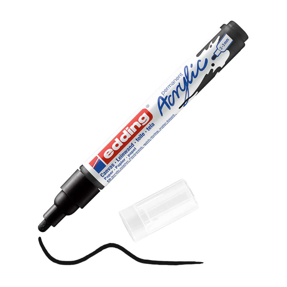 Marker acrilic Edding 5100, varf 2-3 mm, negru