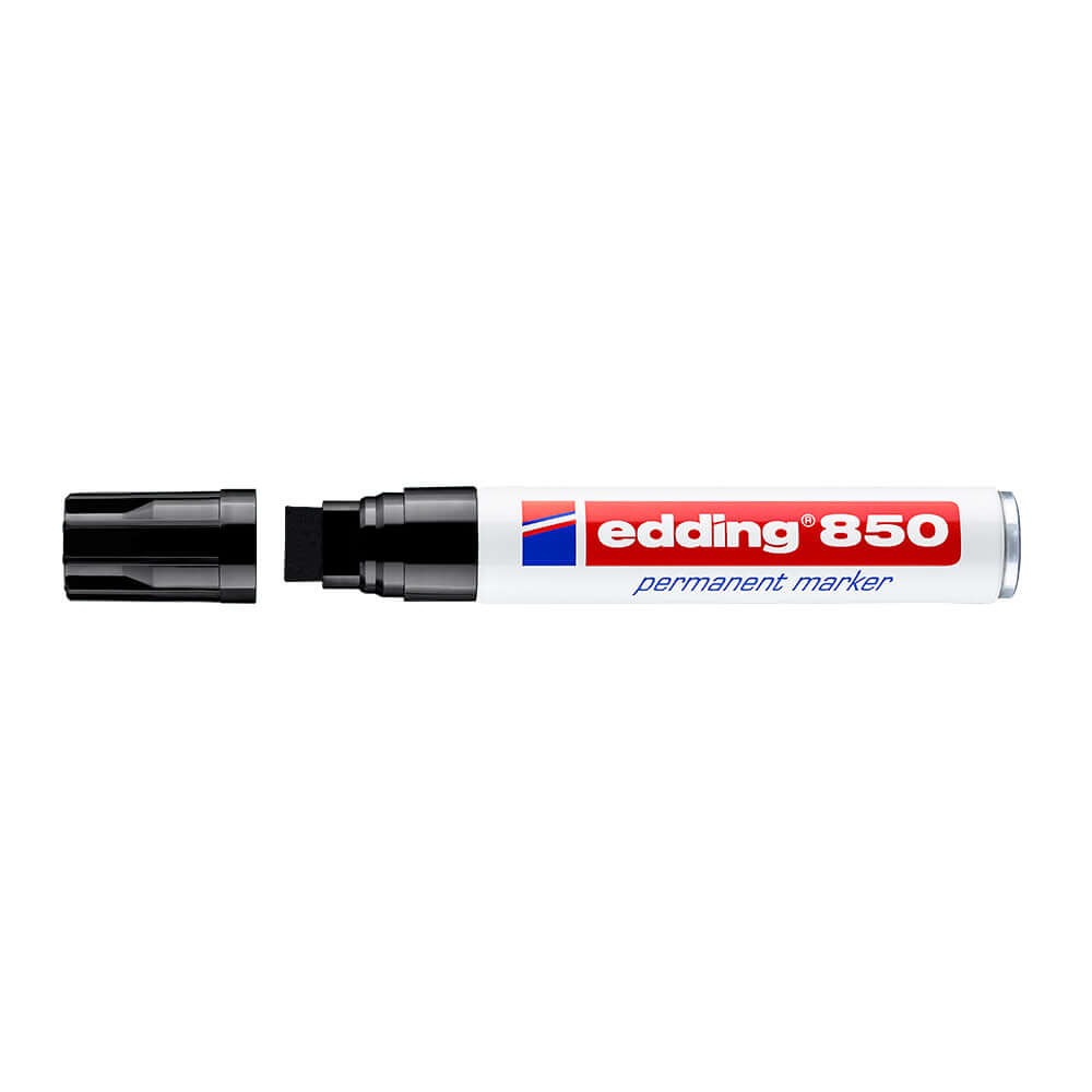 Marker permanent Edding 850, corp metalic, varf 5-15 mm, negru