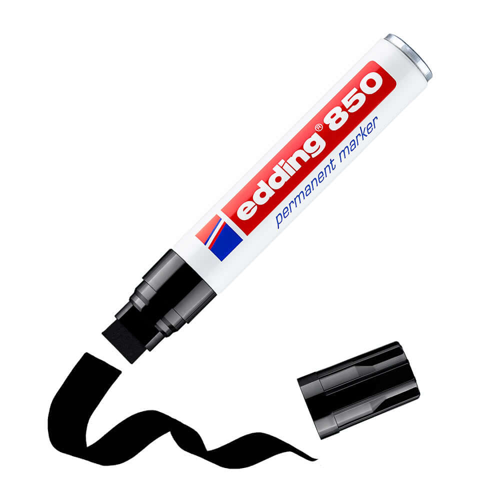 Marker permanent Edding 850, corp metalic, varf 5-15 mm, negru