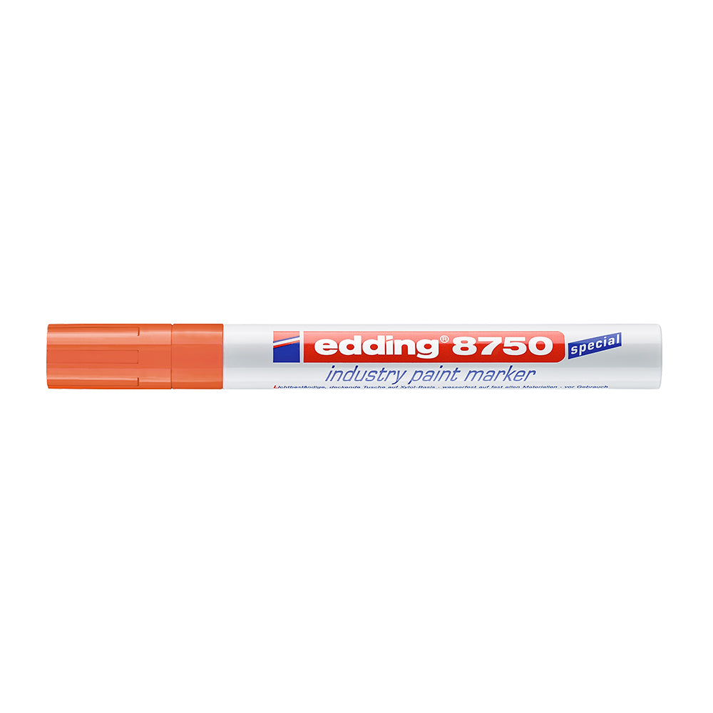 Marker Edding 8750, cu vopsea, corp metalic, varf rotund 2-4mm,portocaliu