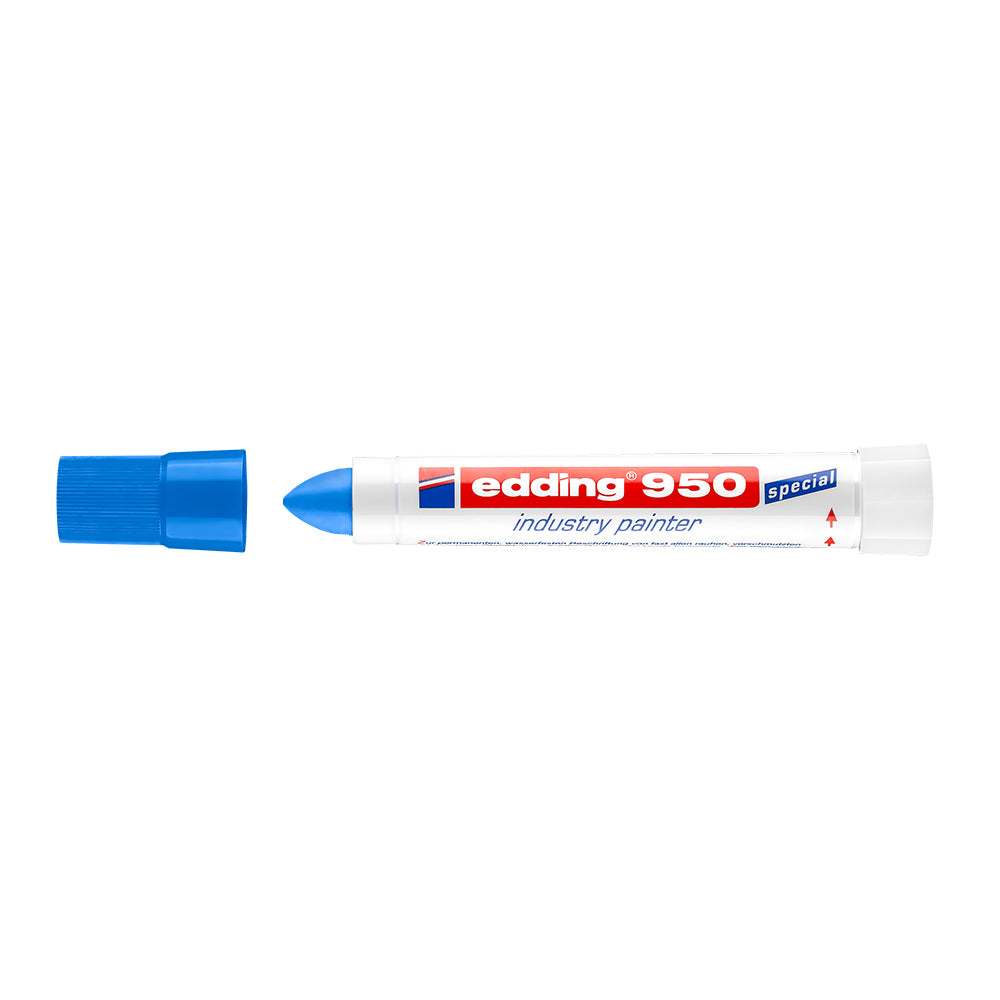 Marker permanent Edding 950, varf tip ceara, 10 mm, albastru
