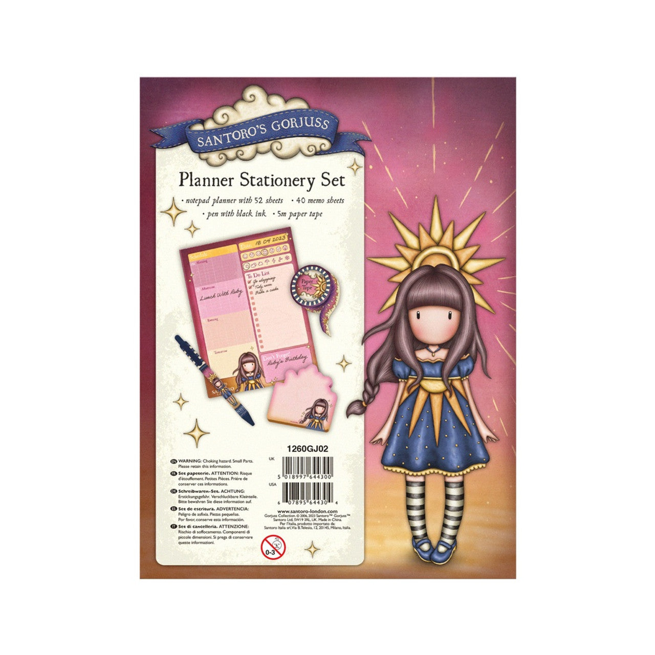 Set de papetarie pentru planificare Gorjuss, Ray of Light