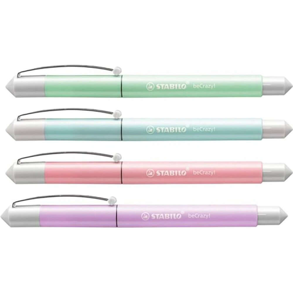 Stilou Stabilo BeYou! BeCrazy!, Pastel, M, 0.5 mm, turcoaz / alb, 3 rezerve, blister
