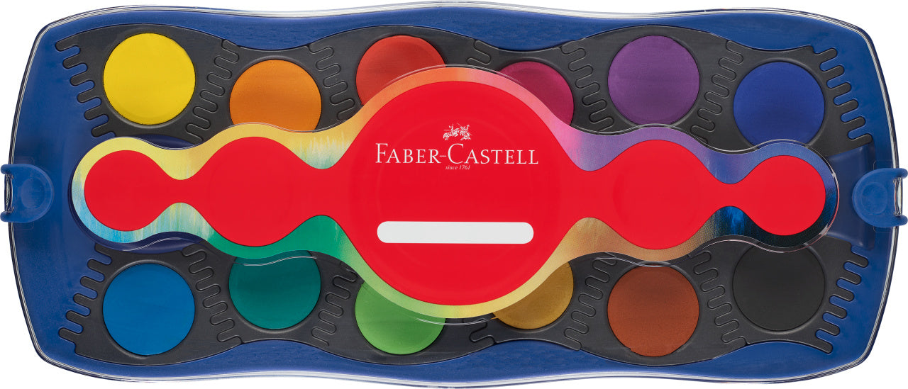 ACUARELE 24 CULORI ALBASTRE CONNECTOR FABER-CASTELL