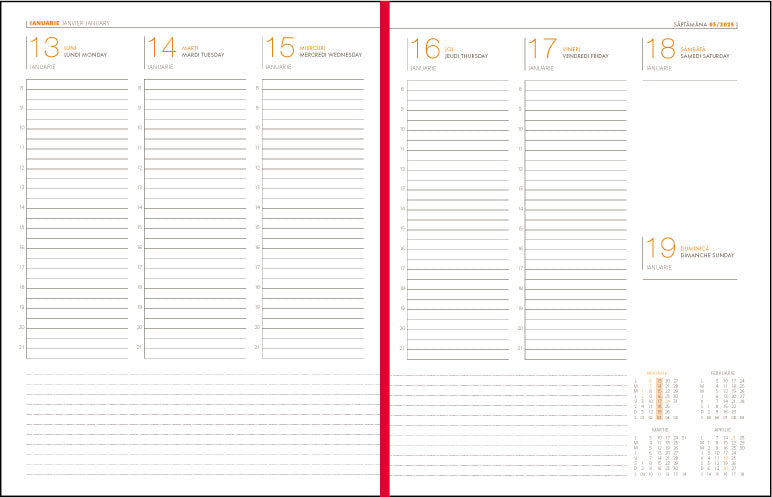 AGENDA A4 SAPTAMANALA NEAGRA 2025 LUX EGO