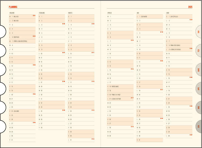 AGENDA A5 ZILNICA MARO 2025 OFFICE EGO