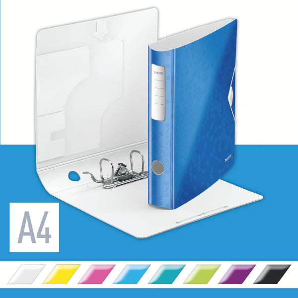 BIBLIORAFT PLASTIFIAT 6.5CM 180GRADE ALBASTRU ACTIVE WOW LEITZ