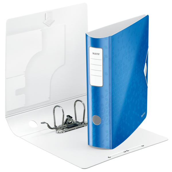 BIBLIORAFT PLASTIFIAT 8.2CM 180GRADE ALBASTRU ACTIVE WOW LEITZ