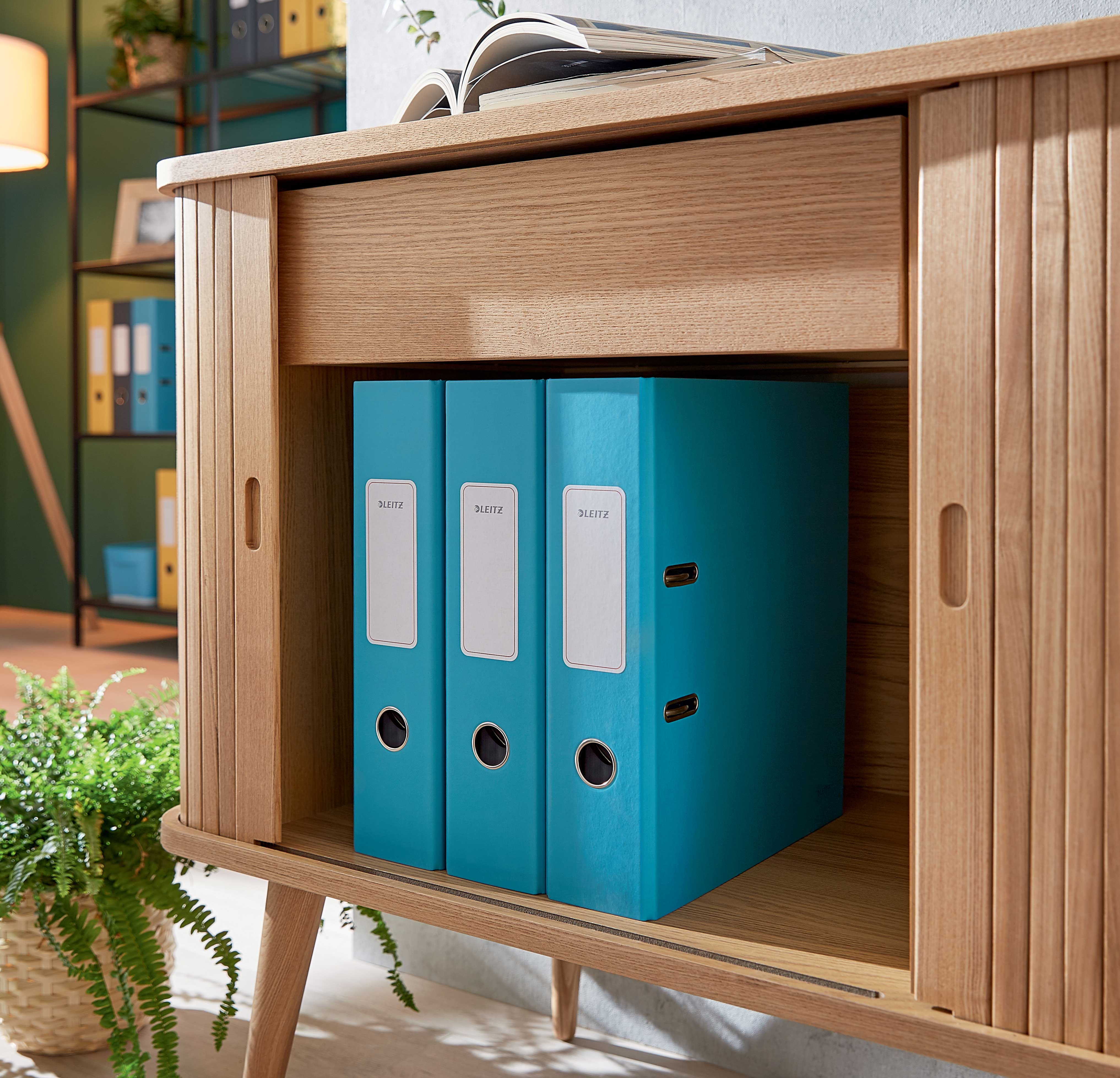 BIBLIORAFT PLASTIFIAT 8CM 180GRADE ALBASTRU CELEST COSY LEITZ