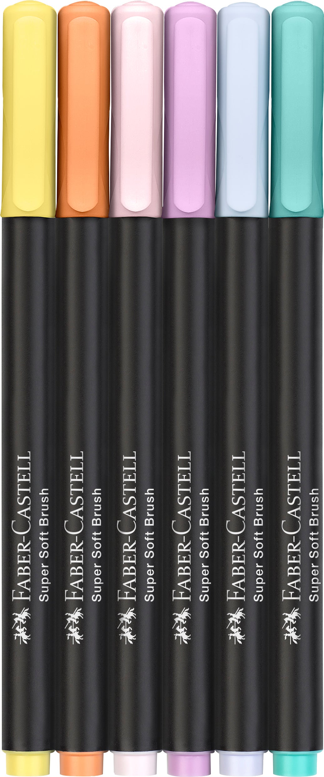 BRUSH PENS BLACK EDITION SET 6 CULORI PASTEL FABER-CASTELL