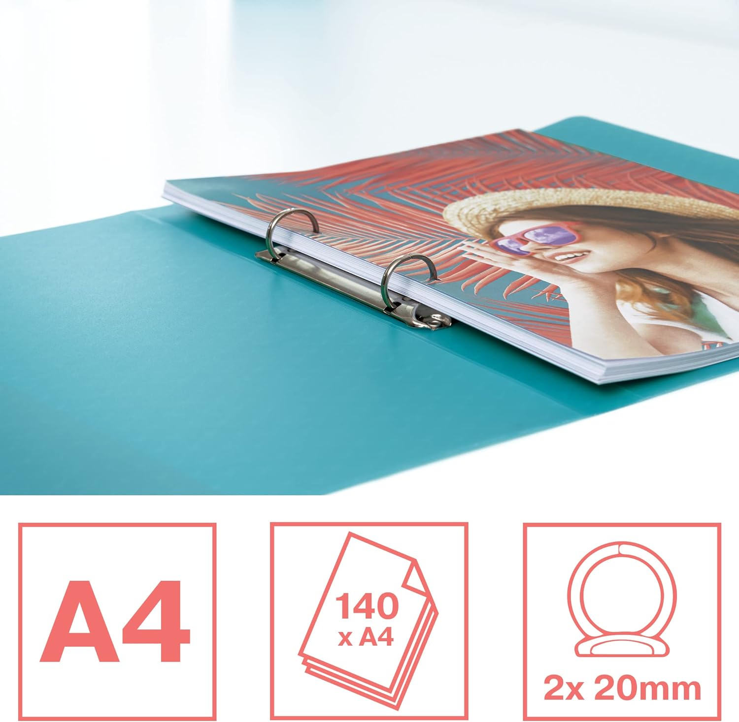 CAIET MECANIC A4 2 INELE 25MM/32MM COPERTA FLEXIBILA ALBASTRU COLOUR'BREEZE ESSELTE