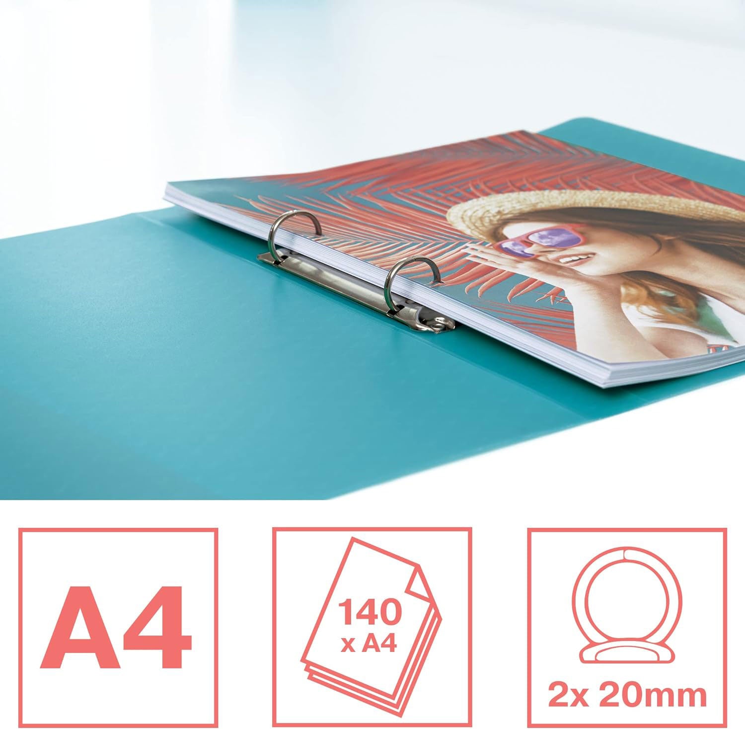 CAIET MECANIC A4 2 INELE 25MM/32MM COPERTA FLEXIBILA VERDE COLOUR'BREEZE ESSELTE