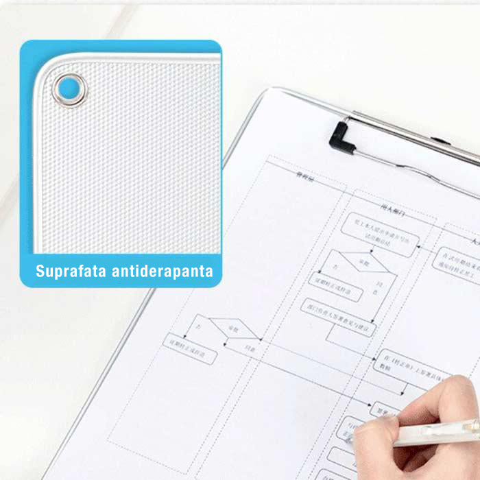 CLIPBOARD SIMPLU METAL CU RIGLA DELI