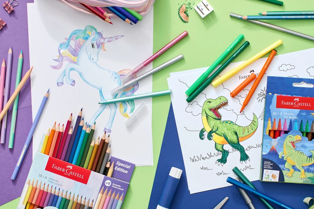 CREIOANE COLORATE 10+3 CULORI DINOZAURI FABER-CASTELL
