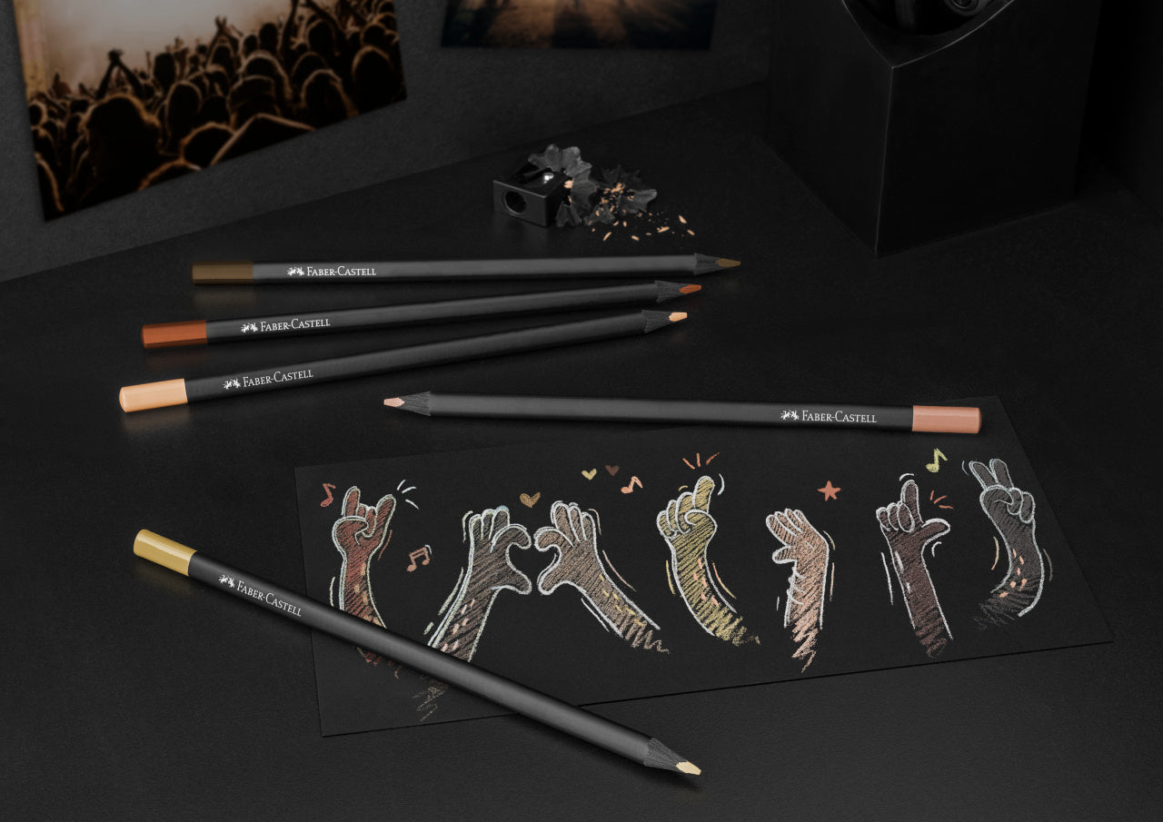 CREIOANE COLORATE 12 CULORI SKIN TONES BLACK EDITION FABER-CASTELL