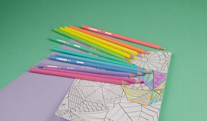 CREIOANE COLORATE 24 CULORI PASTEL TRIUNGHIULARE KORES